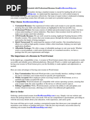 Resume in Word Sample