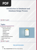 Introduction To Databases and Database Design Process