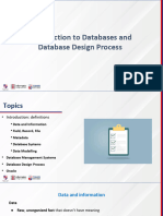 Introduction To Databases and Database Design Process