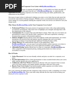 Corporate Cover Letter Template