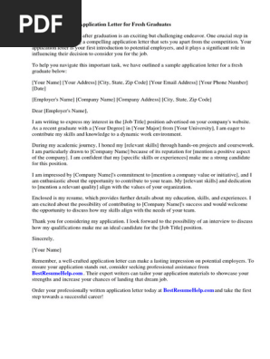 Sample of Application Letter for Job for Fresh Graduate