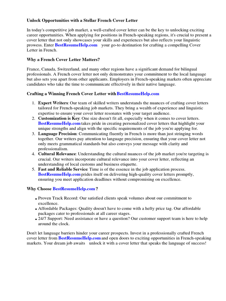 Crafting a French Cover Letter Guide | PDF | French Language | Teachers