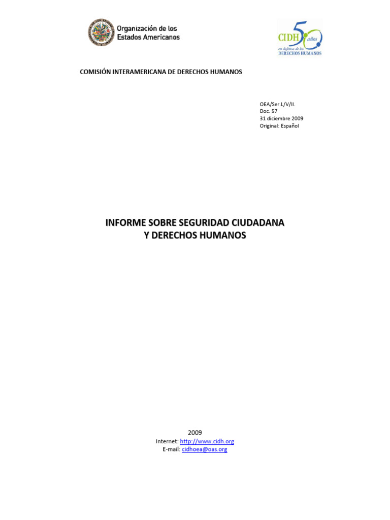 Informe sobre Seguridad Ciudadana y DDHH | PDF | La violencia contra ...
