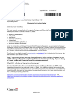 Biometric Instruction Letter: Study Permit