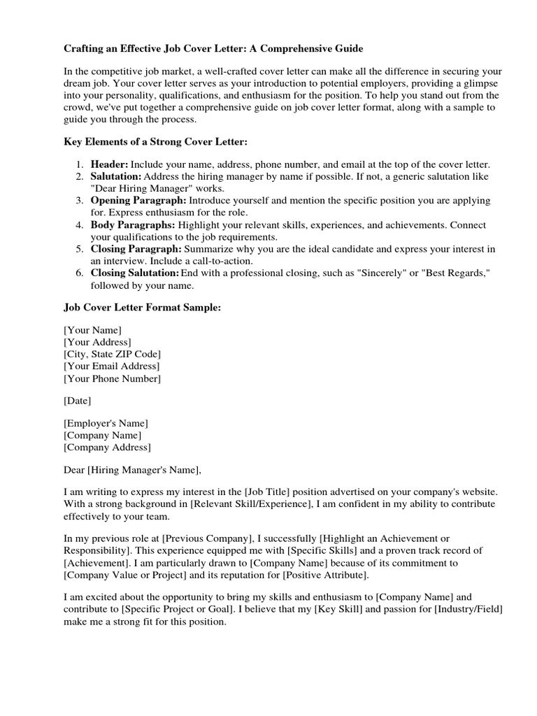 Job Cover Letter Format Sample | PDF | Résumé | Http Cookie
