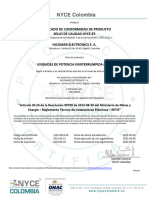 Certificado Conformidad UPS POWEST