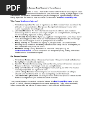 Job Resume Summary Examples