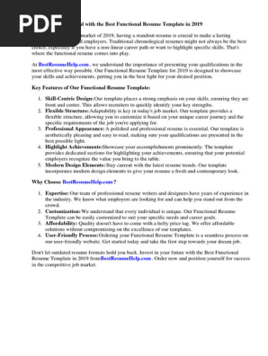 Functional Resume Template 2019
