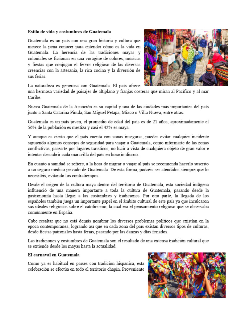 Cultura y Tradiciones de Guatemala | PDF | Guatemala | Centroamérica