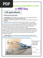 Essential Ophthalmology Instruments Guide | PDF | Ophthalmology | Human Eye