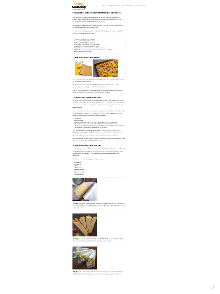 Parchment Paper Safety, Temperature, Uses, Materials (FAQs) PDF Paper Silicone
