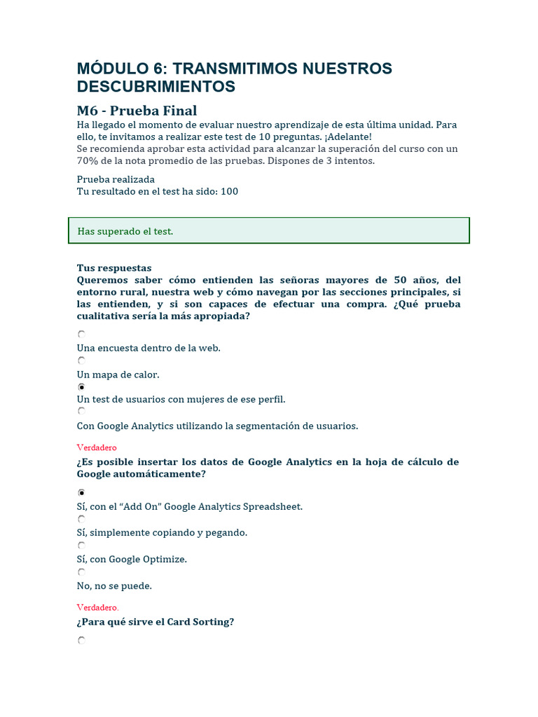 Evaluación del Módulo 6: Test Final | PDF | Red mundial | Internet y web