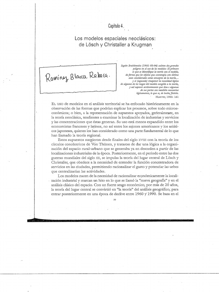 4.-RamírezBR - Los Modelos Espaciales Neoclásicos | PDF