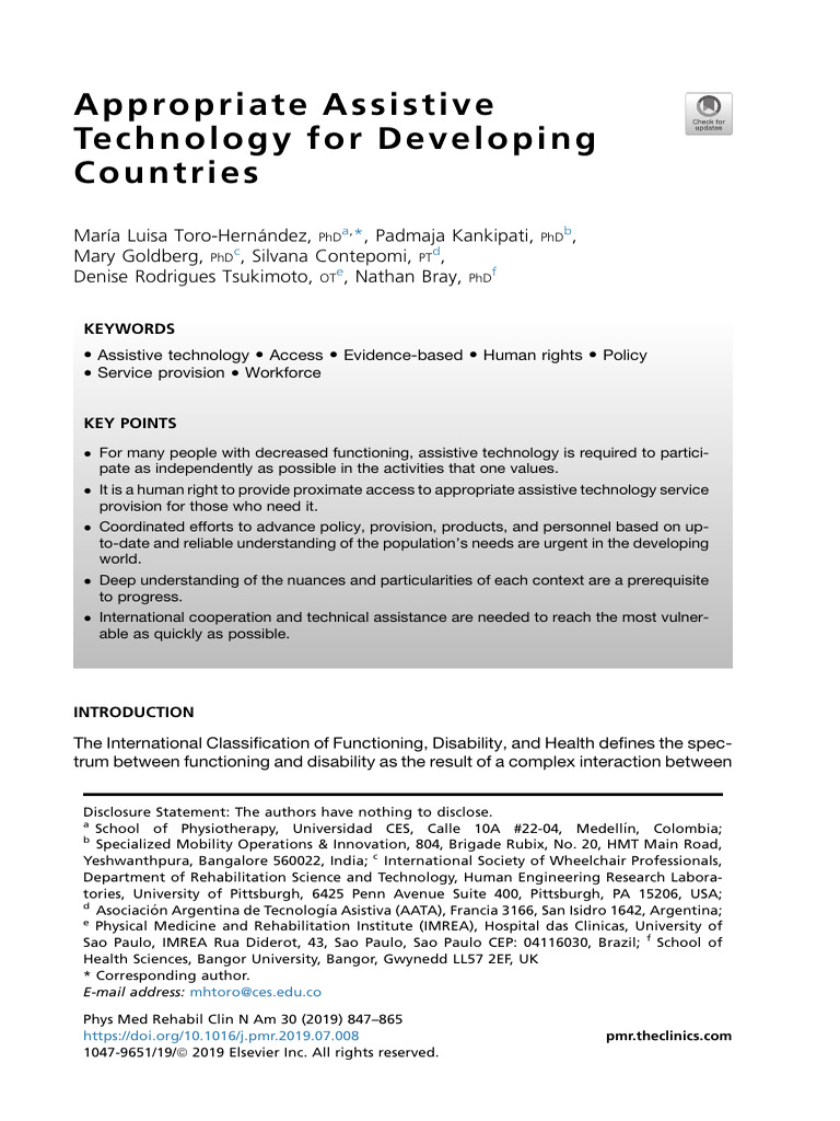 Appropriate Assistive Technology Fo R Developing Pdf Cost