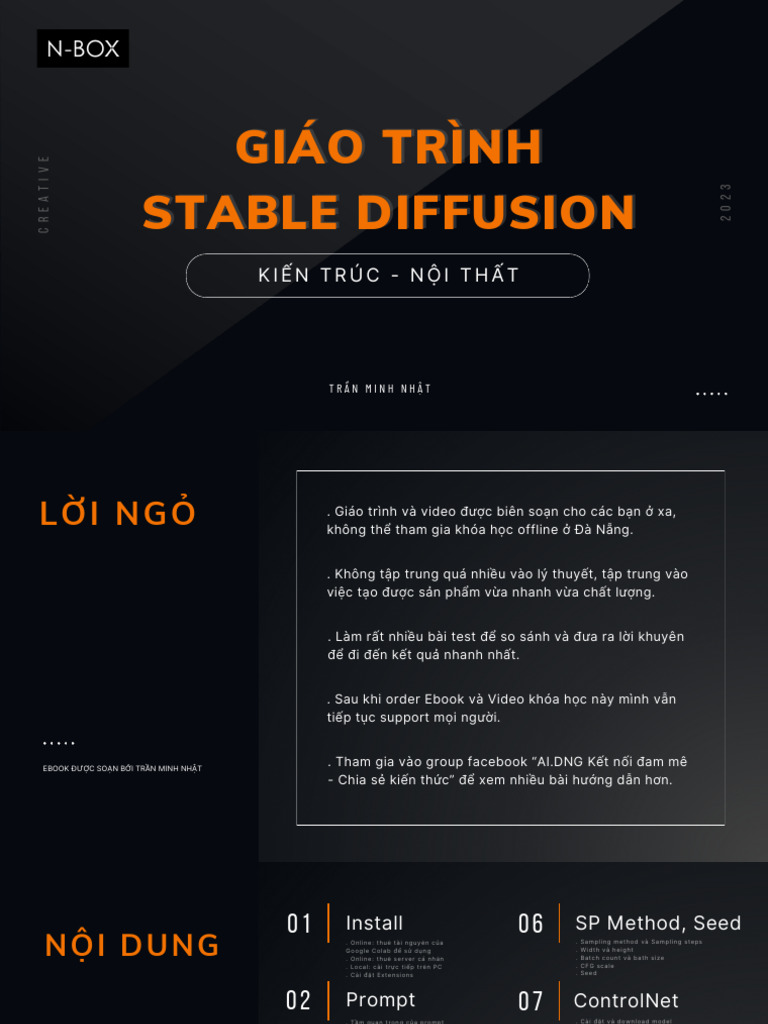 Giáo Trình Stable Diffusion - Trần Minh Nhật | PDF