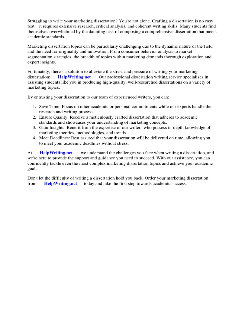 Marketing Dissertation Help Online | PDF | Marketing | Advertising