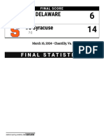 Syracuse Men's Lacrosse vs. Delaware Box Score