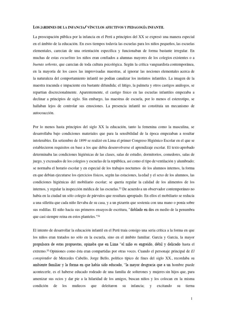 Jardines de infancia y vínculos afectivos | PDF | Educación de la ...