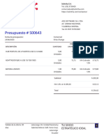 Presupuesto # Presupuesto # S00643 S00643: Fecha de Presupuesto: Fecha de Presupuesto: Comercial: Comercial