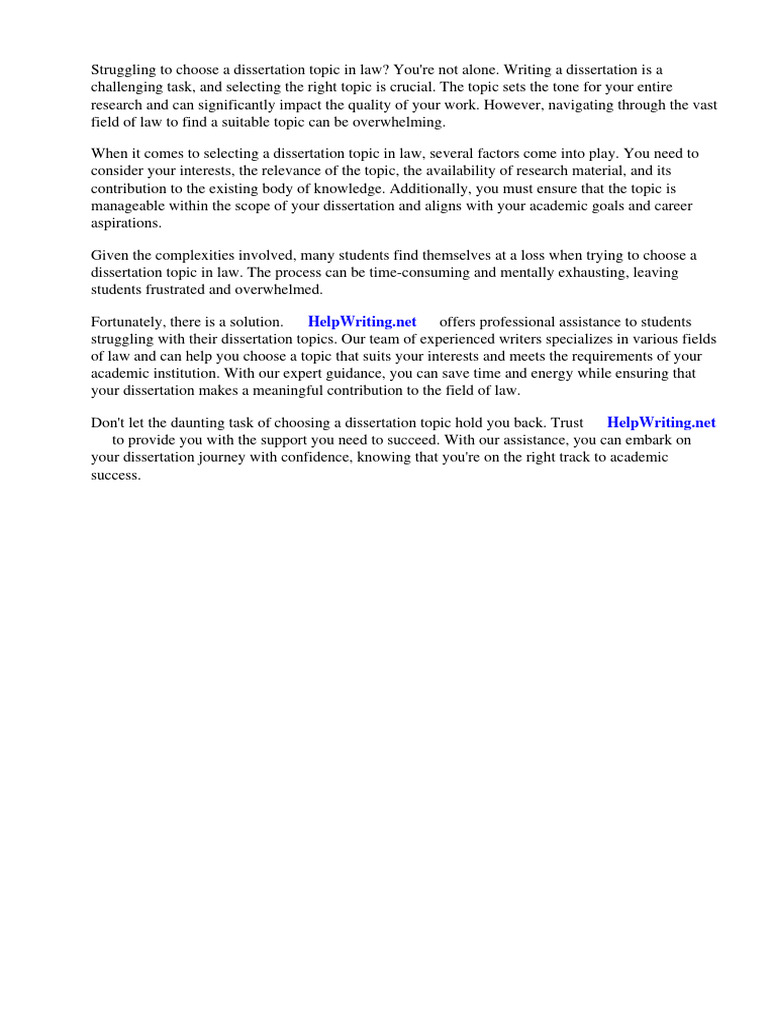 How to choose a dissertation topic law pdf thesis taxes