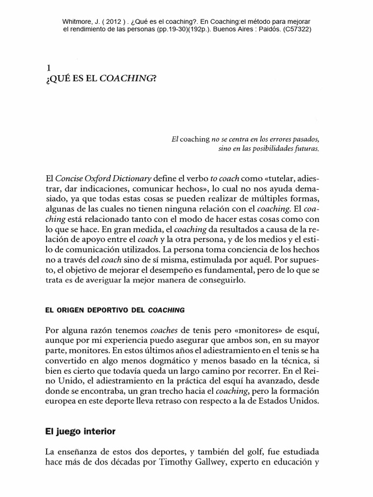 Que Es El Coaching 1 | PDF | Autoestima | Ciencias del comportamiento
