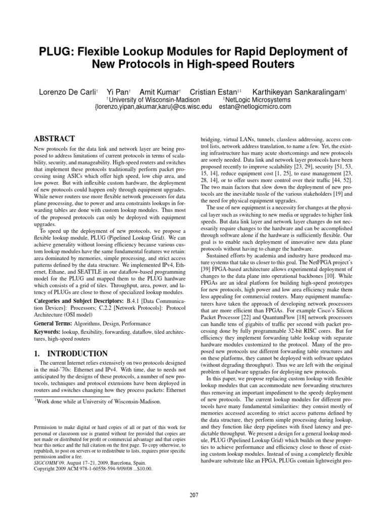 PLUG Flexible Lookup Modules For Rapid Deployment of | PDF | Computer ...