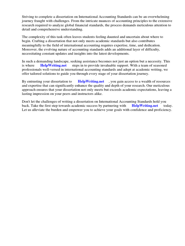 Dissertation Guide on International Accounting | PDF | International ...