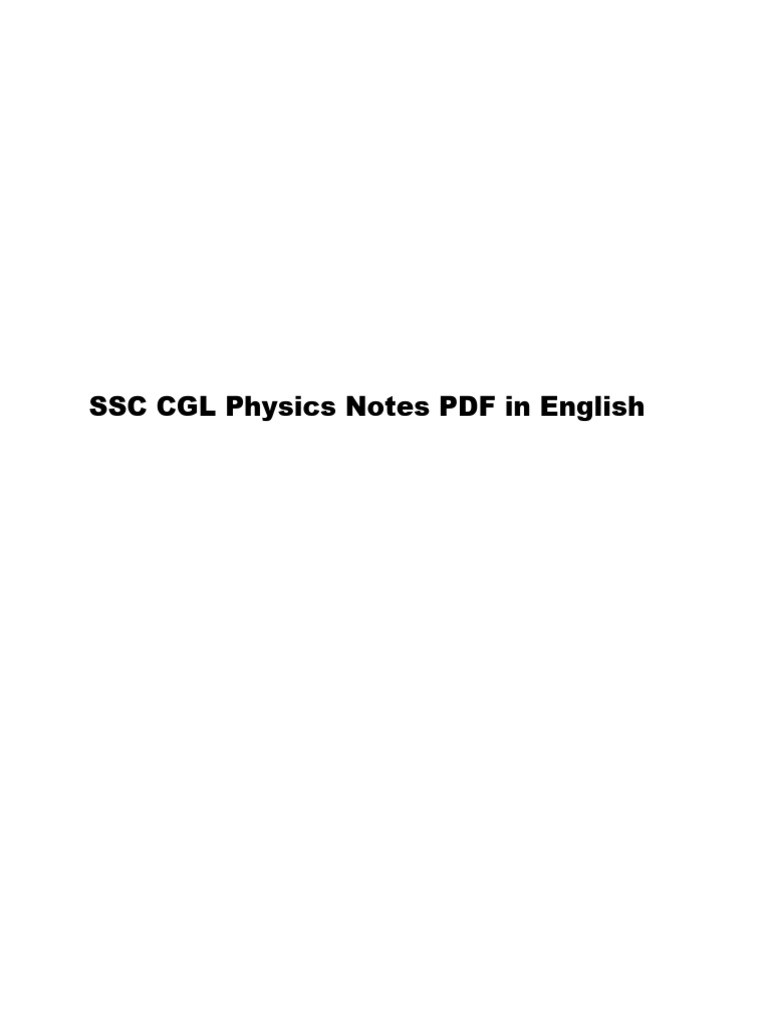 SSC CGL Physics Notes PDF Guide | PDF | Waves | Nuclear Fission