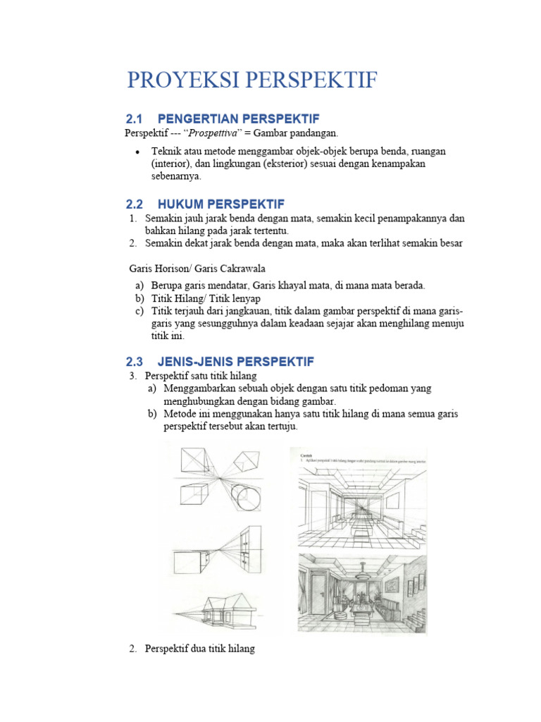 Hukum dan Jenis Proyeksi Perspektif | PDF