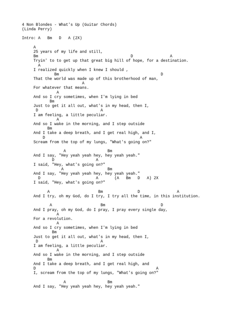 Chords 4 non blondes whats up pdf