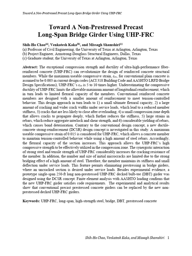 Uhpc 9661 Chao | PDF | Fracture | Strength Of Materials