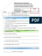 Evaluación 3B Pronombres y Verbos