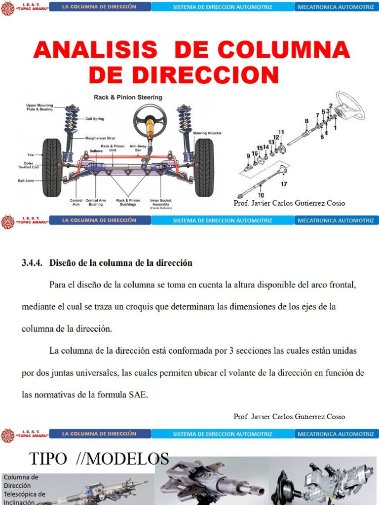 Conociendo La Columna De Direccion Automotriz Pdf Formula Uno