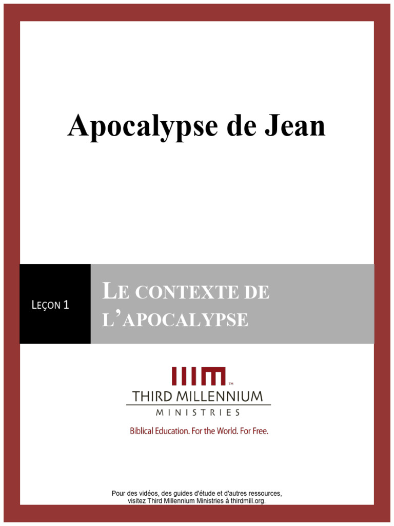 Contexte de l'Apocalypse de Jean | PDF | Livre de la Révélation | Jean ...