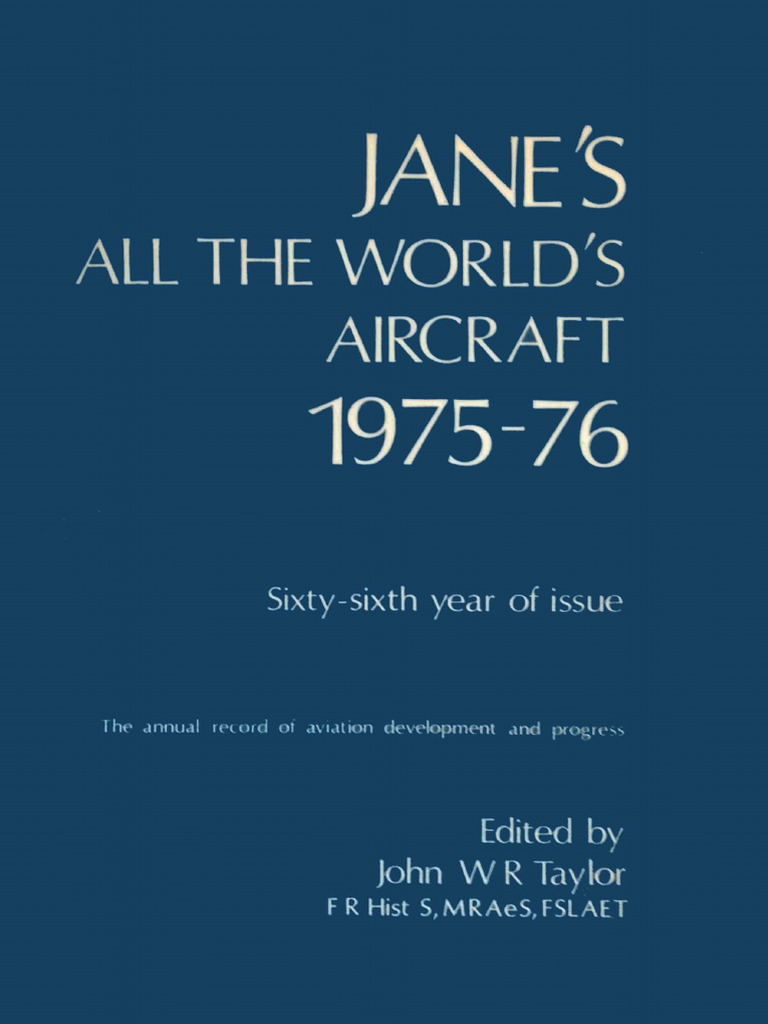洋書 JANE'S ALL THE WORLD'S AIRCRAFT 1975-76 Jane's All The World's Aircraft 1975-76 by Taylor, John