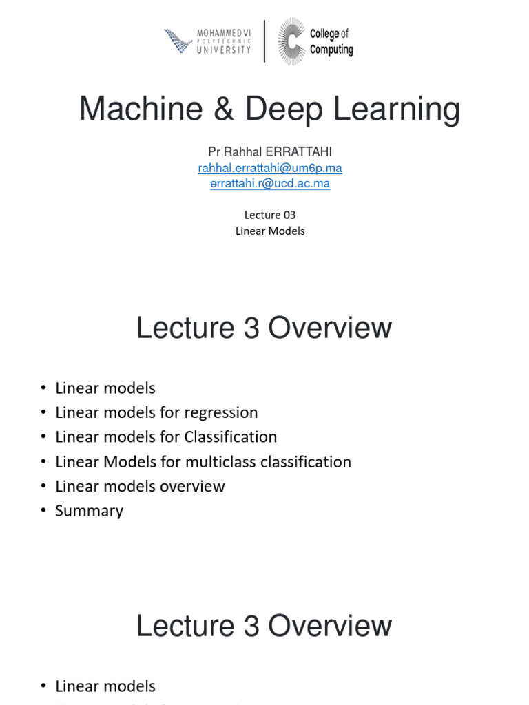 03 Linear Models | PDF | Errors And Residuals | Linear Regression