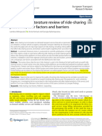 A Systematic Literature Review of Ride-Sharing Pla