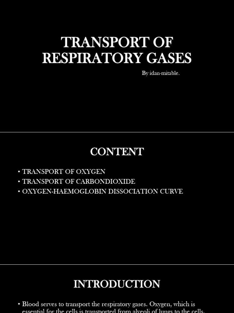 Transport of Respiratory Gases | PDF | Hemoglobin | Red Blood Cell