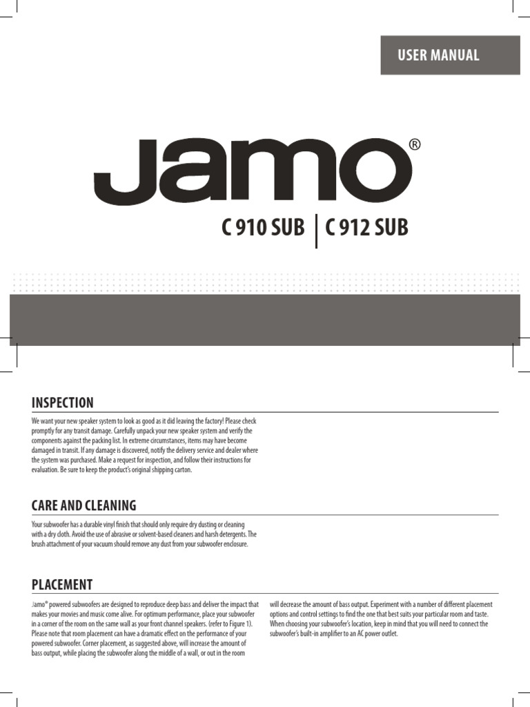 Manual para Subwoofer 910 | PDF | Loudspeaker | Audio Engineering