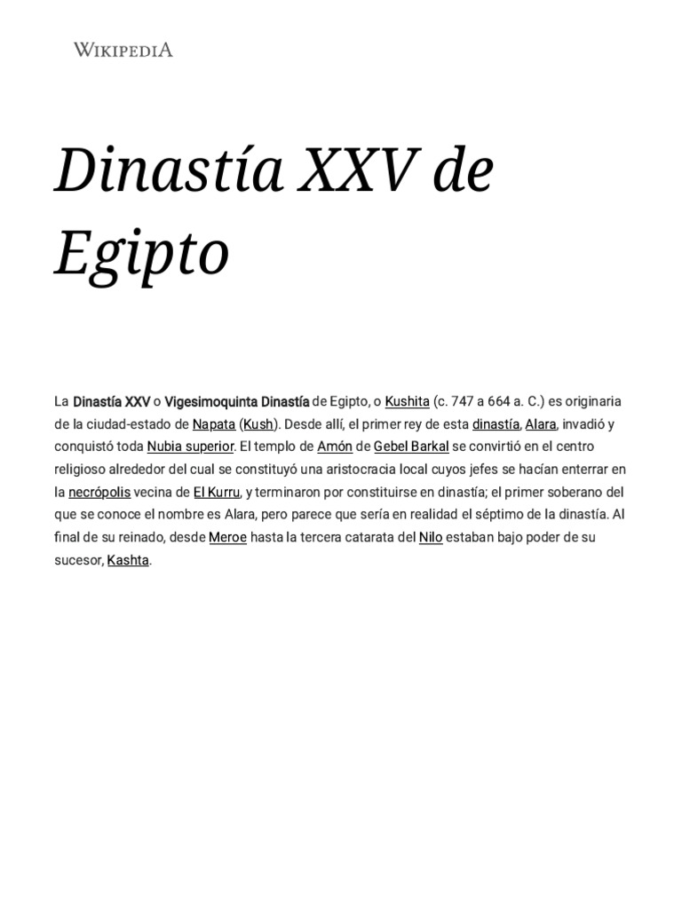 Dinastía XXV de Egipto Wikipedia, La Enciclopedia Libre Descargar