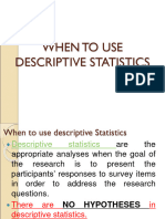 When To Use Descriptive Statistics MCC 703