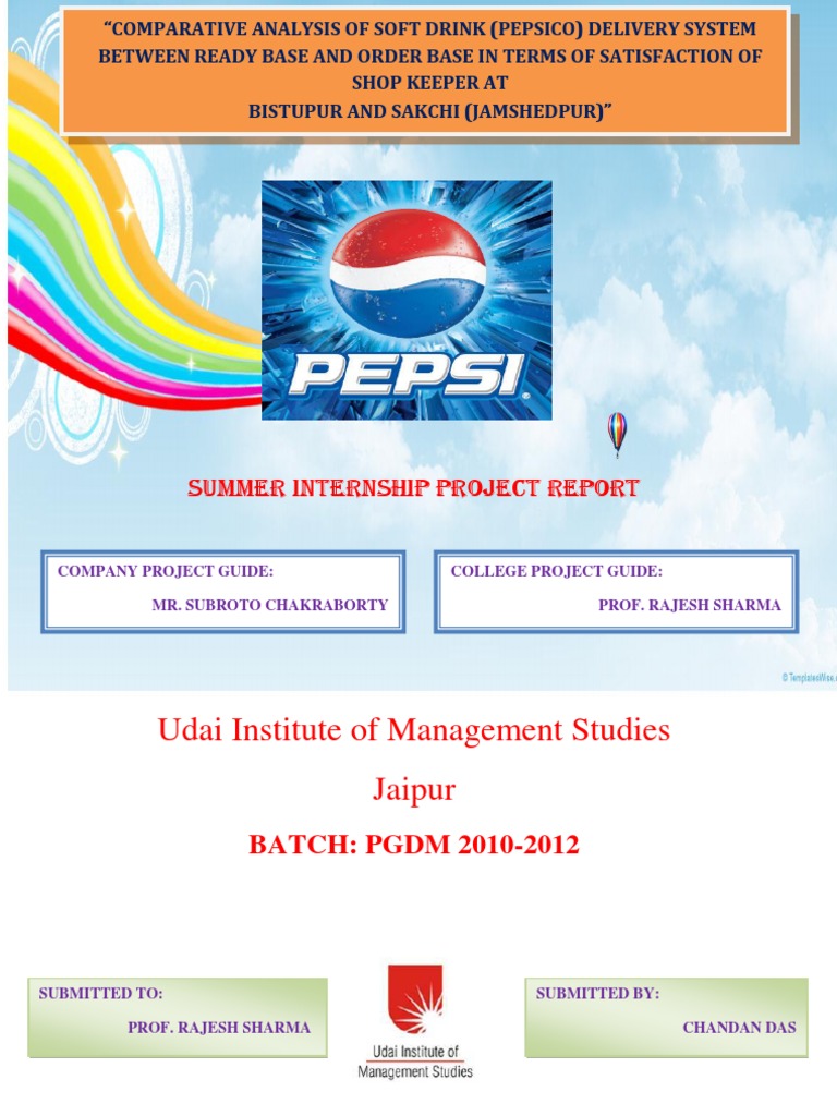 Summer Internship Report On Pepsico PDF Pepsi Co Recycling