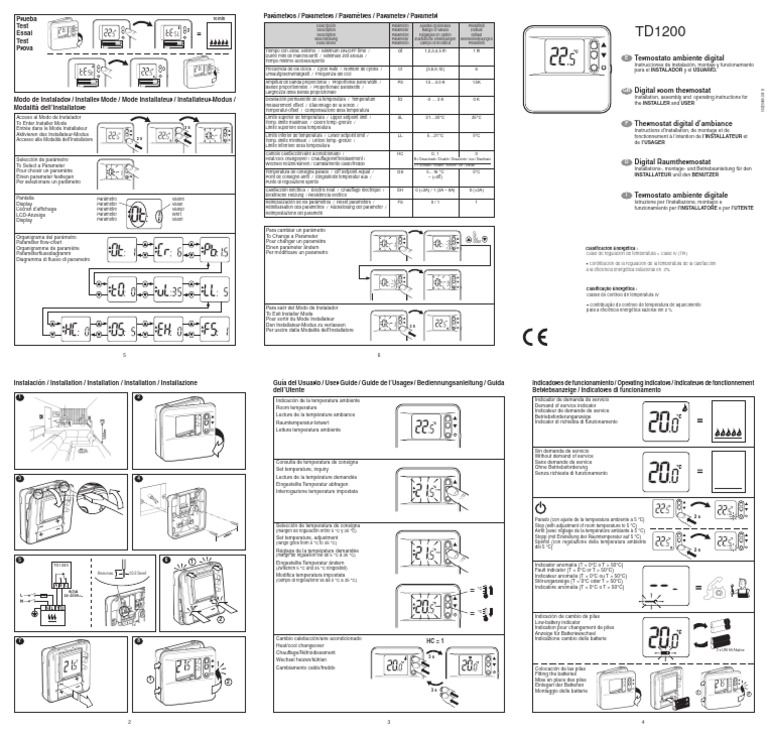 Paramètres du thermostat numérique | PDF