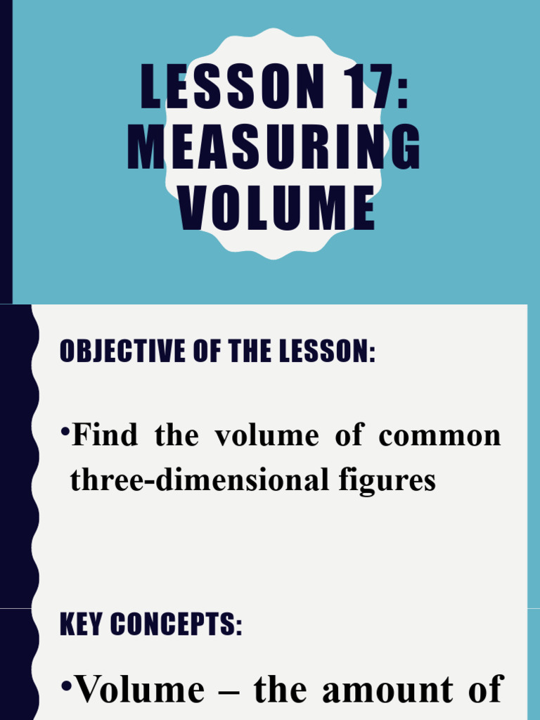 Volume Formulas for 3D Shapes | PDF | Volume | Area