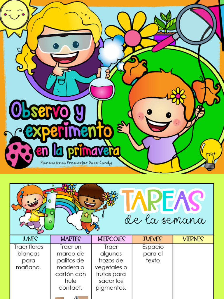 Plan observo y experimento en la primavera dulce candy pdf