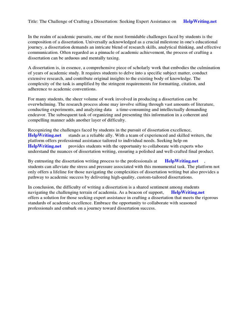 Dissertation Writing Help Online | PDF | Thesis | Hypothesis