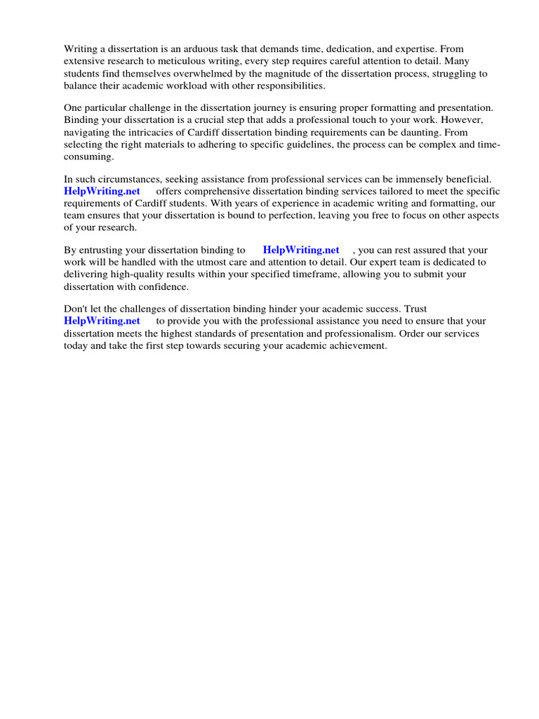 Cardiff Dissertation Binding Services | PDF | Bookbinding | Thesis