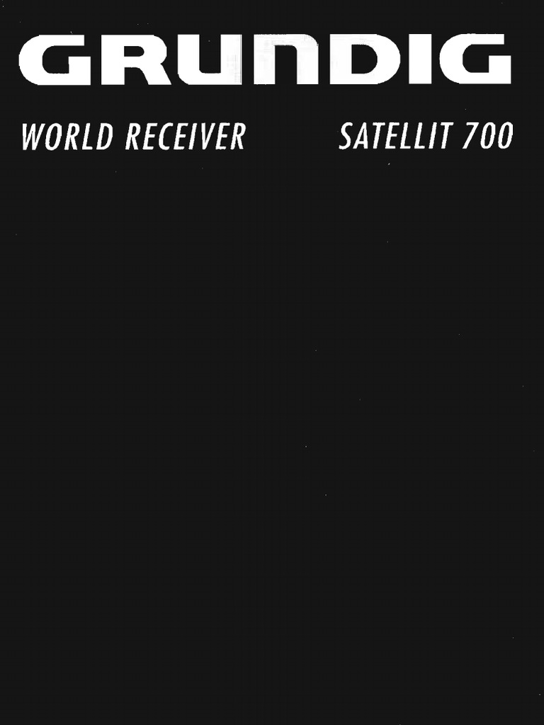 Bedienungsanleitung-Operating Instructions Für Grundig Satellit 700 In Deutsch