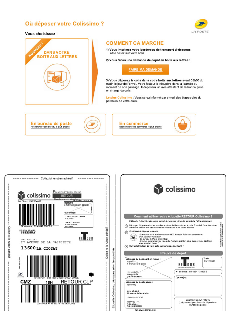 Déposer un Colissimo en boîte aux lettres | PDF | Communication écrite ...