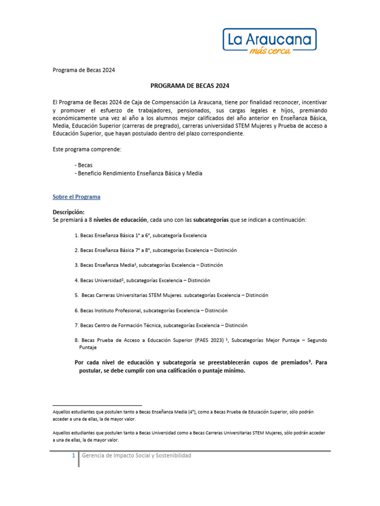 Becas 2024: Postulación y Requisitos | PDF | Educación más alta